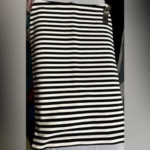 NWT Black and White Striped Pencil Skirt Stretch Material XS